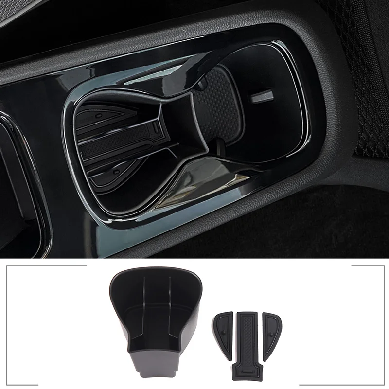 

Car Water Cup Base Storage Box Anti-Slip Shock-Absorbing Cup Holder for Volkswagen VW ID.3 ID3 ID 3 Interior Accessories