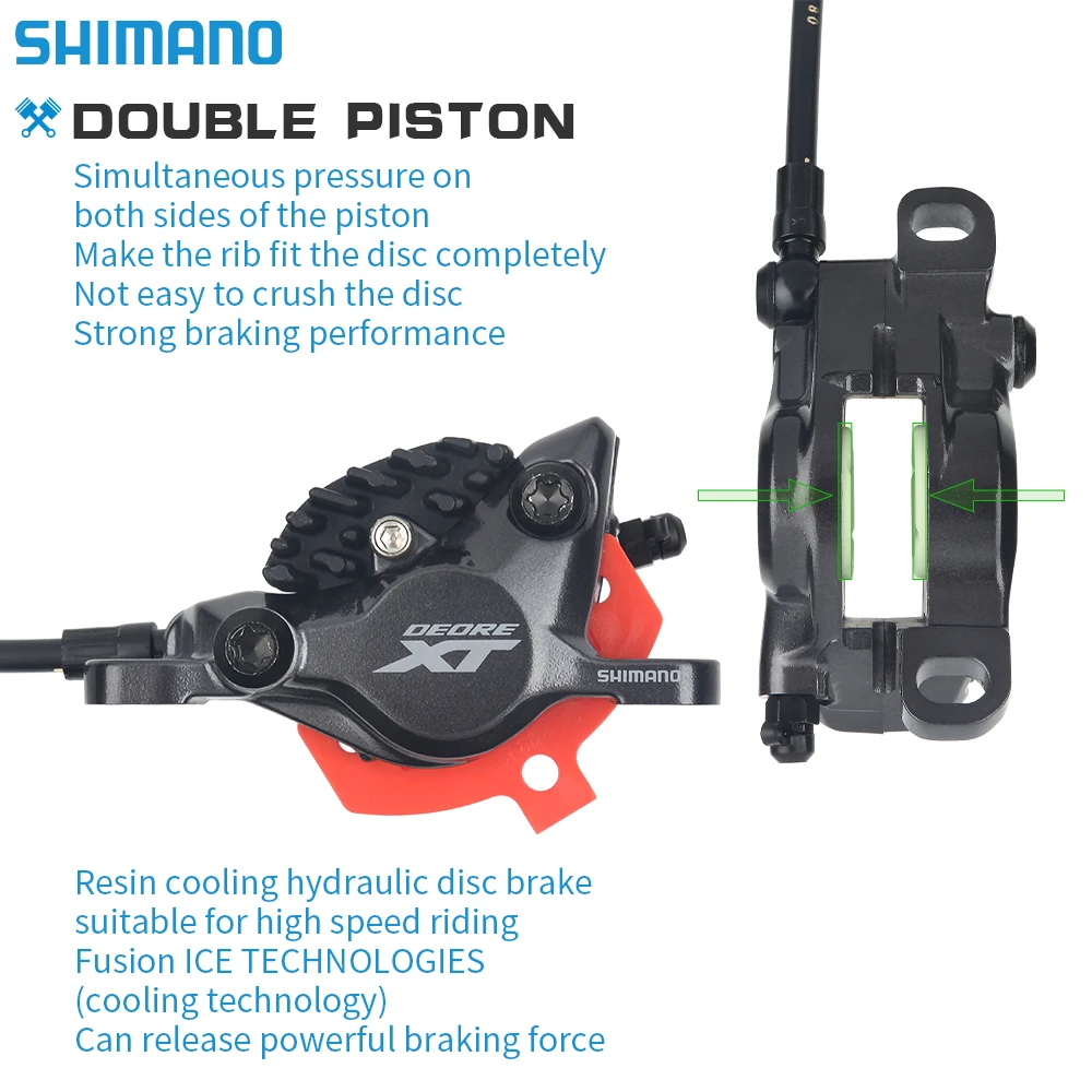 Фото Shimano XT M8100 Гидравлический дисковый тормоз MTB Металлическая смола Ice Tech Pad Тормоза для горного велосипеда 900 1600 мм Велосипедный дисковый тормоз RT66 RT70 №2