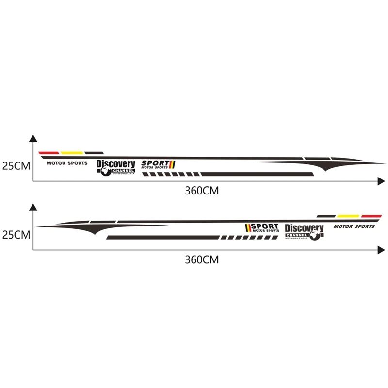 2 шт. спортивные наклейки на дверь автомобиля боковая юбка наклейка полосы