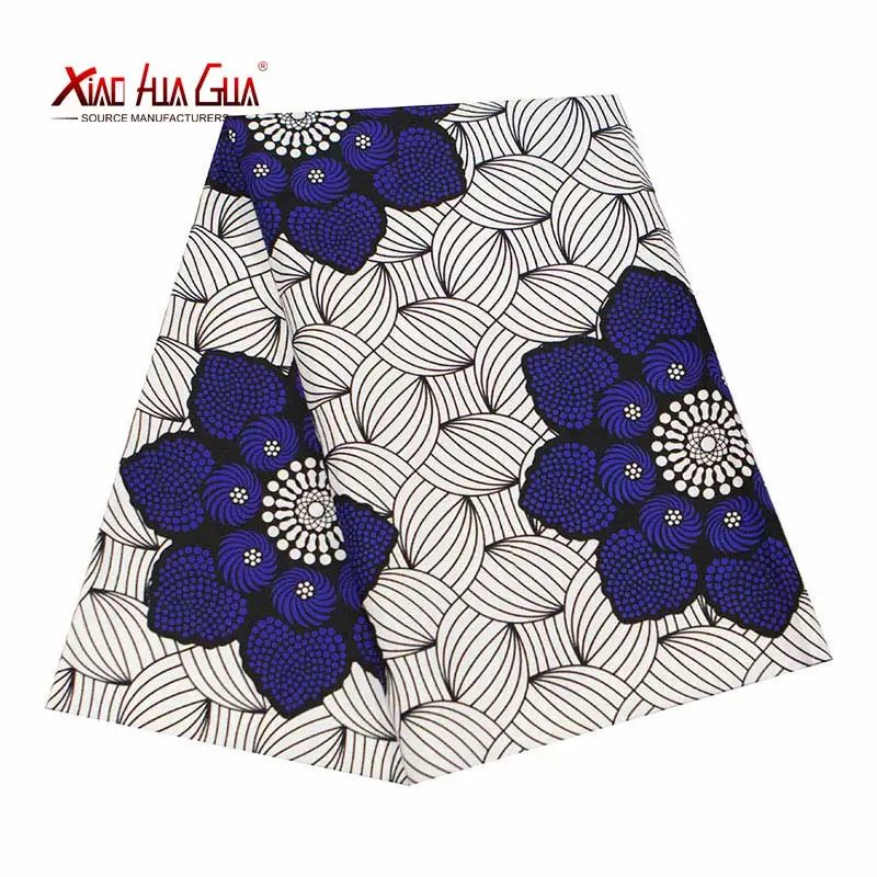 

Ankara African Wax Veritable Real Wax Fabric Polyester Sewing Dress Material 6yards FP6343