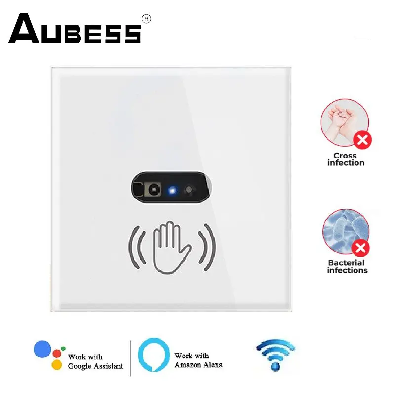 

Умный настенный выключатель света Smart Home, Wi-Fi Инфракрасный датчик, без сенсорного выключателя, стальная защитная стеклянная панель, работае...