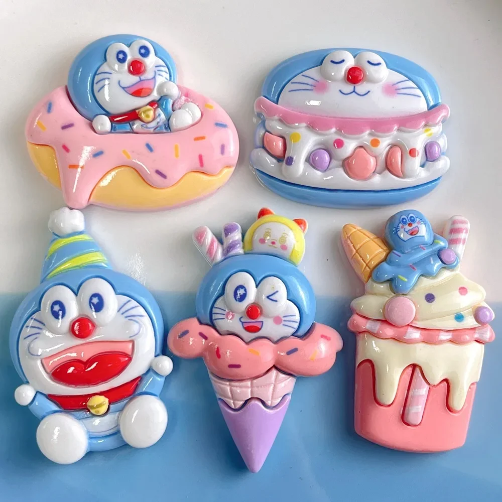 2 шт. Мультяшные полимерные принадлежности Doraemon с плоской задней стороной
