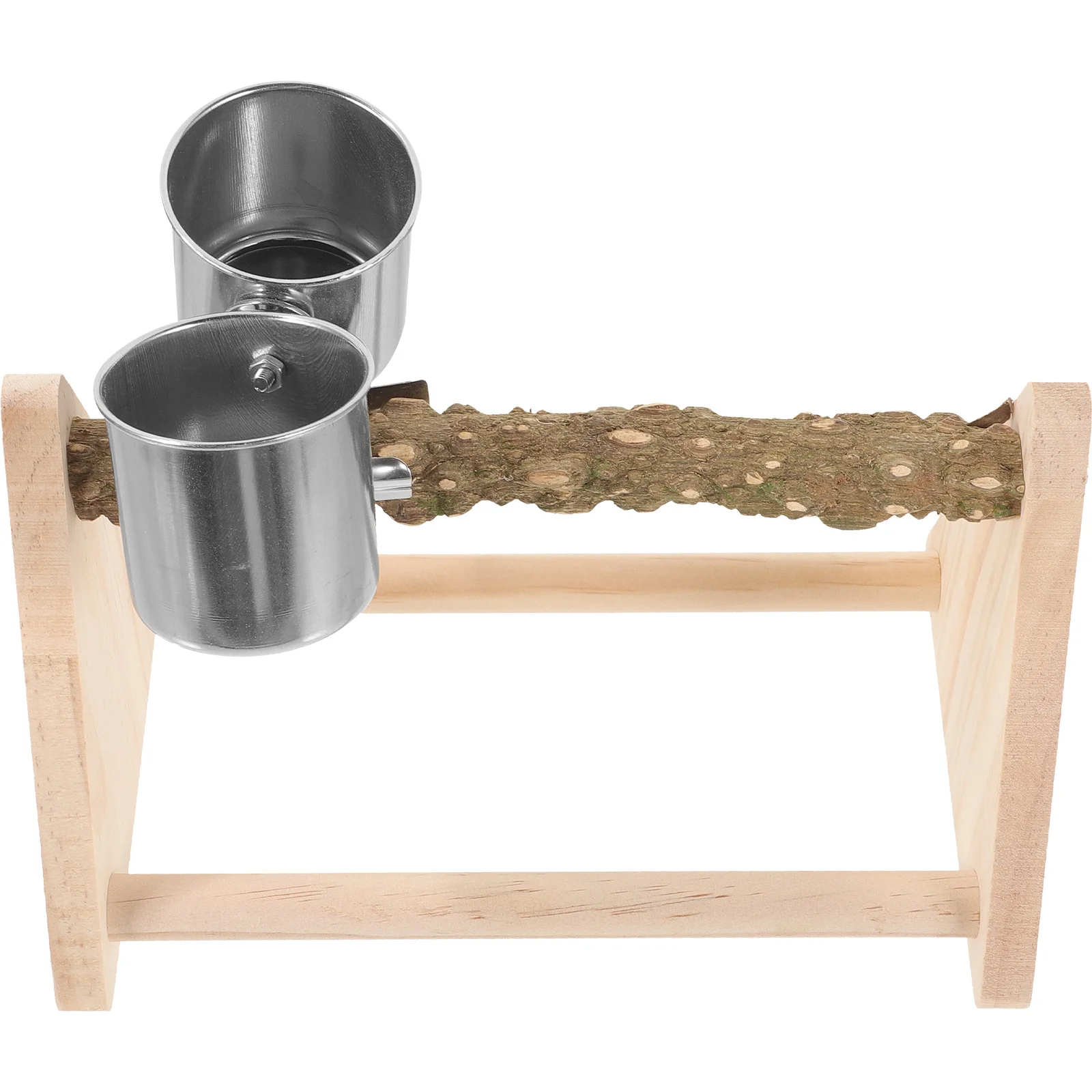 

Small Parrot Bird Training Stand Rack Wooden Perch Natural Stable Base Accessory