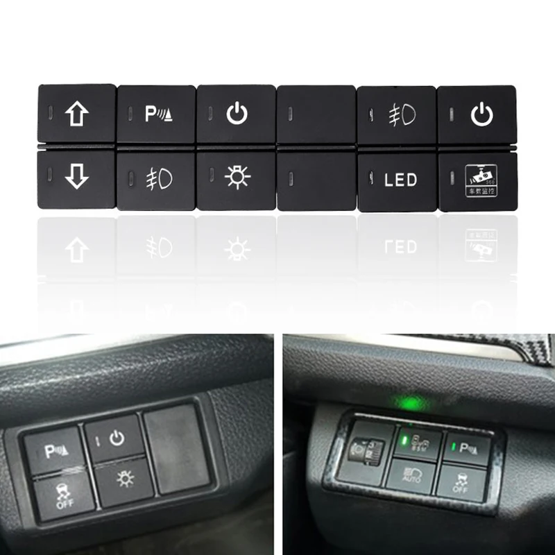 

1pc for Honda New Dual Key Switch Fog Light Recorder Radar Power Supply Daytime Running Light Dual Switch with Connection Line