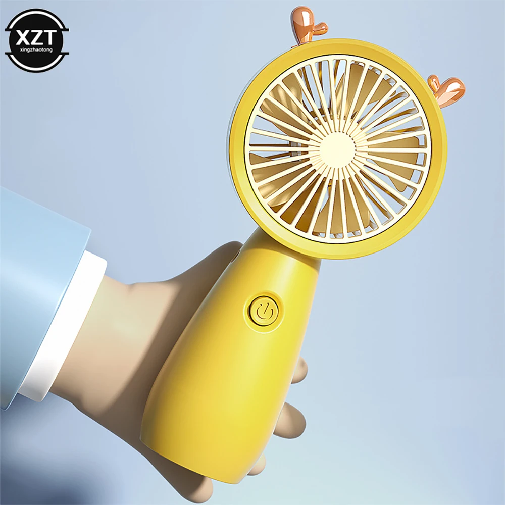 

USB Mini Handheld Fan Convenient Mute Charging Fan Portable Student Office Cute Small Cooling Fan with Base Mobile Phone Bracket