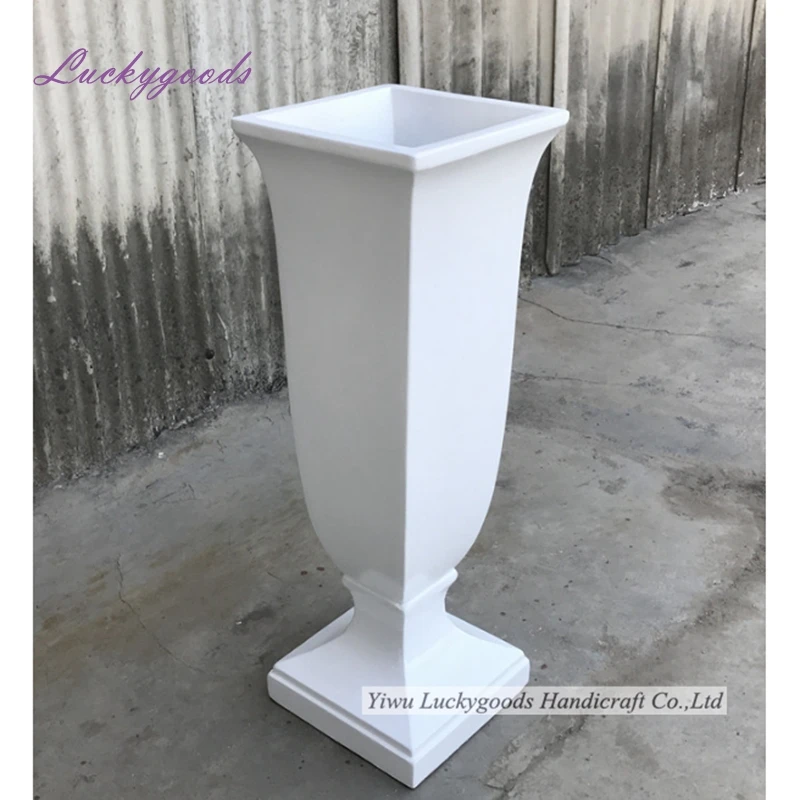 

LG20180830-15 Large Floor Vases Antique Vases Fiber Glass Pillar Elegant Popular Selling Floor Standing White Europe