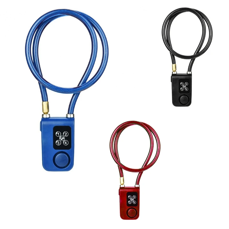 

Electric Digital Door Lock With Wire Rope Waterproof Home Anti Theft Lock With 110Db Alarm For Door & Bicycle