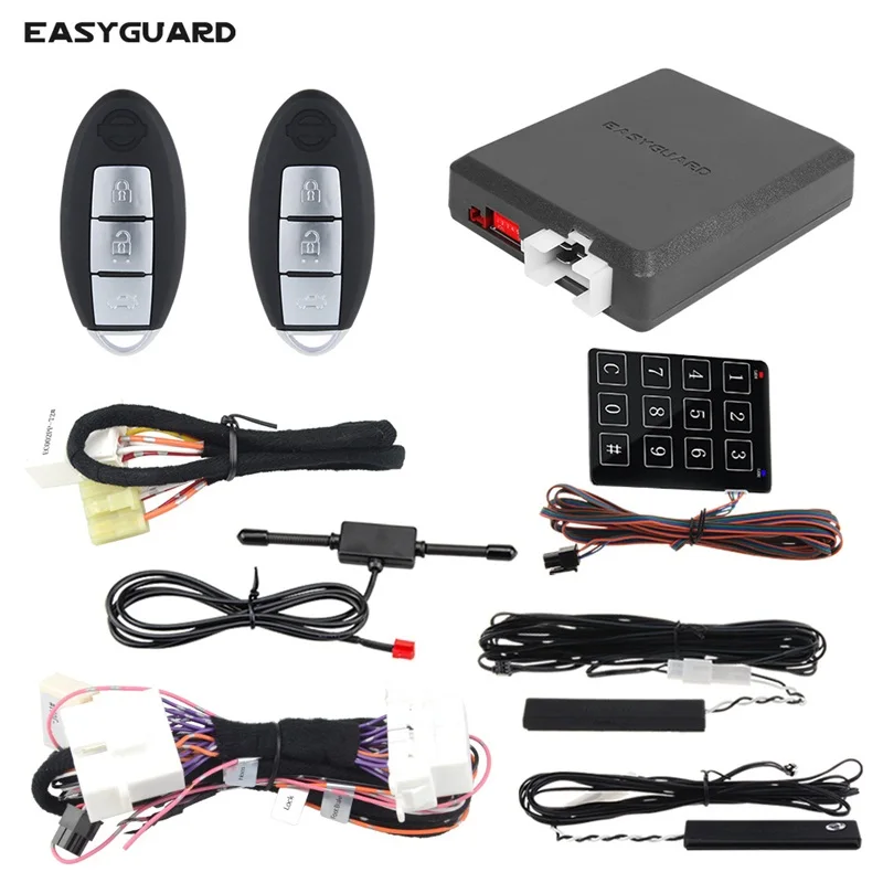 

EASYGUARD PKE keyless entry system auto starter Plug&Play CAN BUS for Nissan patrol bluebird Sylphy with OEM engine start button