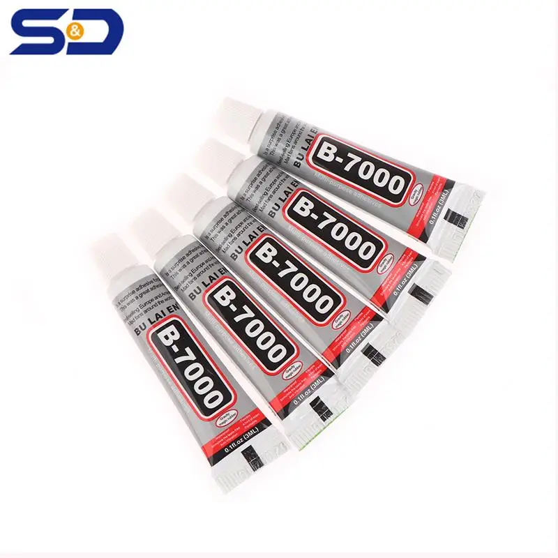 

5 шт., B7000, 3 мл, стеклянный пластиковый универсальный клей для самостоятельной сборки, прозрачный клей для ремонта рамы телефона, универсальный клей для самостоятельной сборки