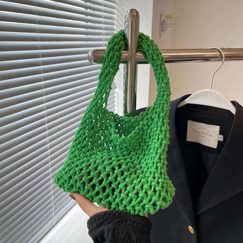 

Японские и корейские трикотажные ранцы, вязаные крючком, модные шикарные сумки на плечо, новинка 2022