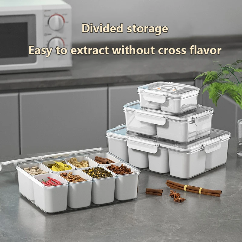 Новый портативный разделенный сервировочный поднос с крышкой на 4/8 ячеек для