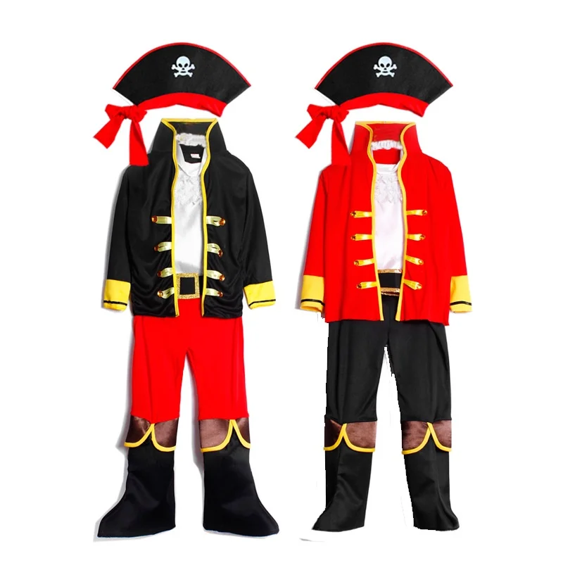 

Pirates Costume Children's Day Kids Boys Pirate Halloween Cosplay Set Birthday Party Cloak Outfit Pirate Christmas Theme