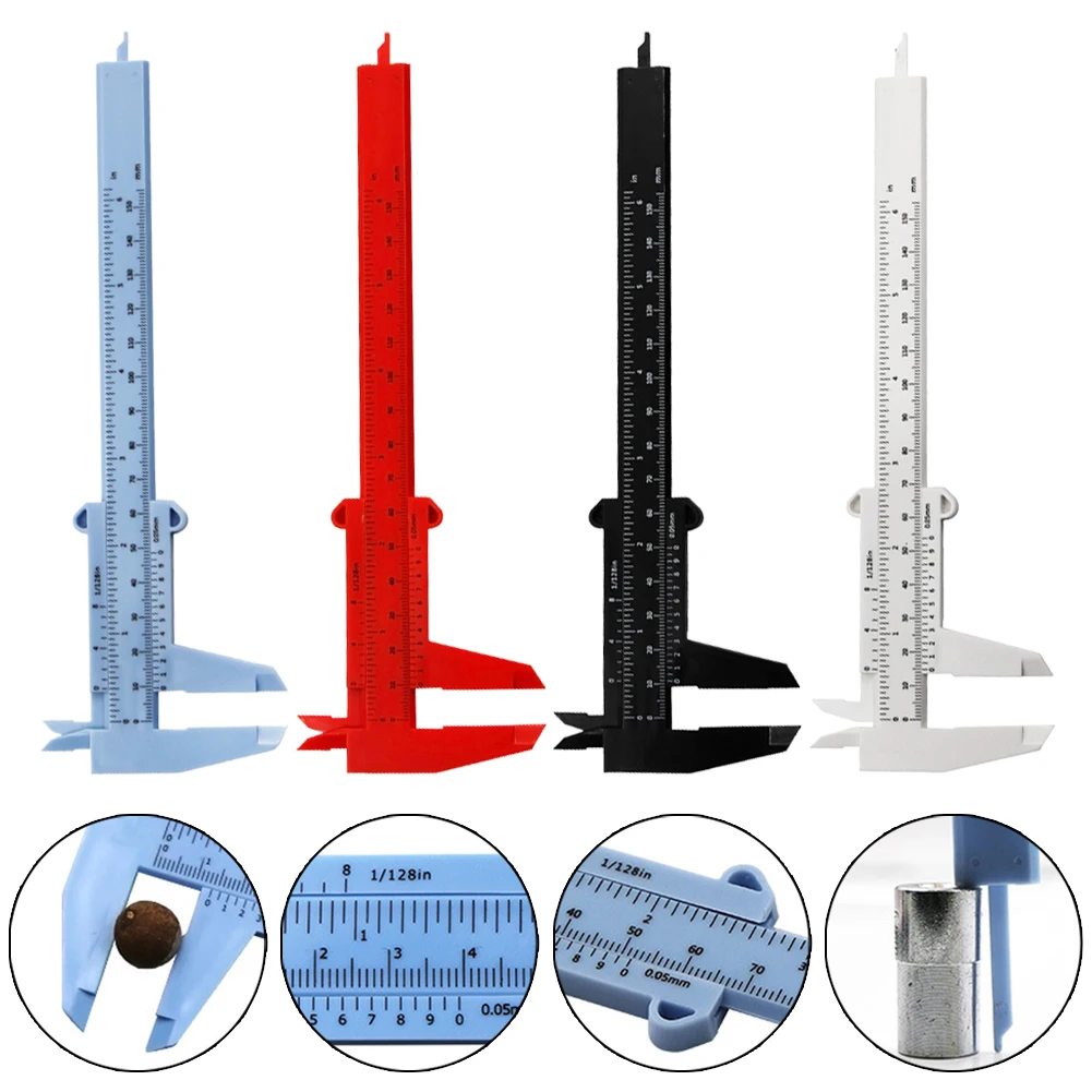 

0-150mm Vernier Calipers Double Rule Scale Mini Plastic Ruler For Jewelry Measurement School Student Measuring Tools Hand Tool