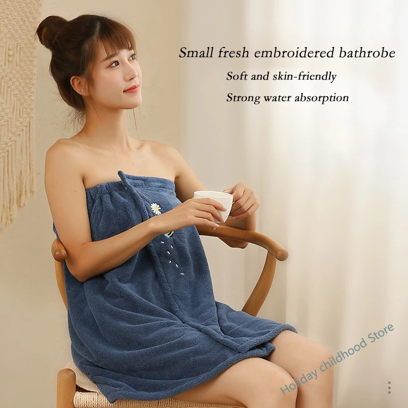 

Household dust removing coral velvet towel bath towel adult soft absorbent non pure cotton thickened Bath skirt household