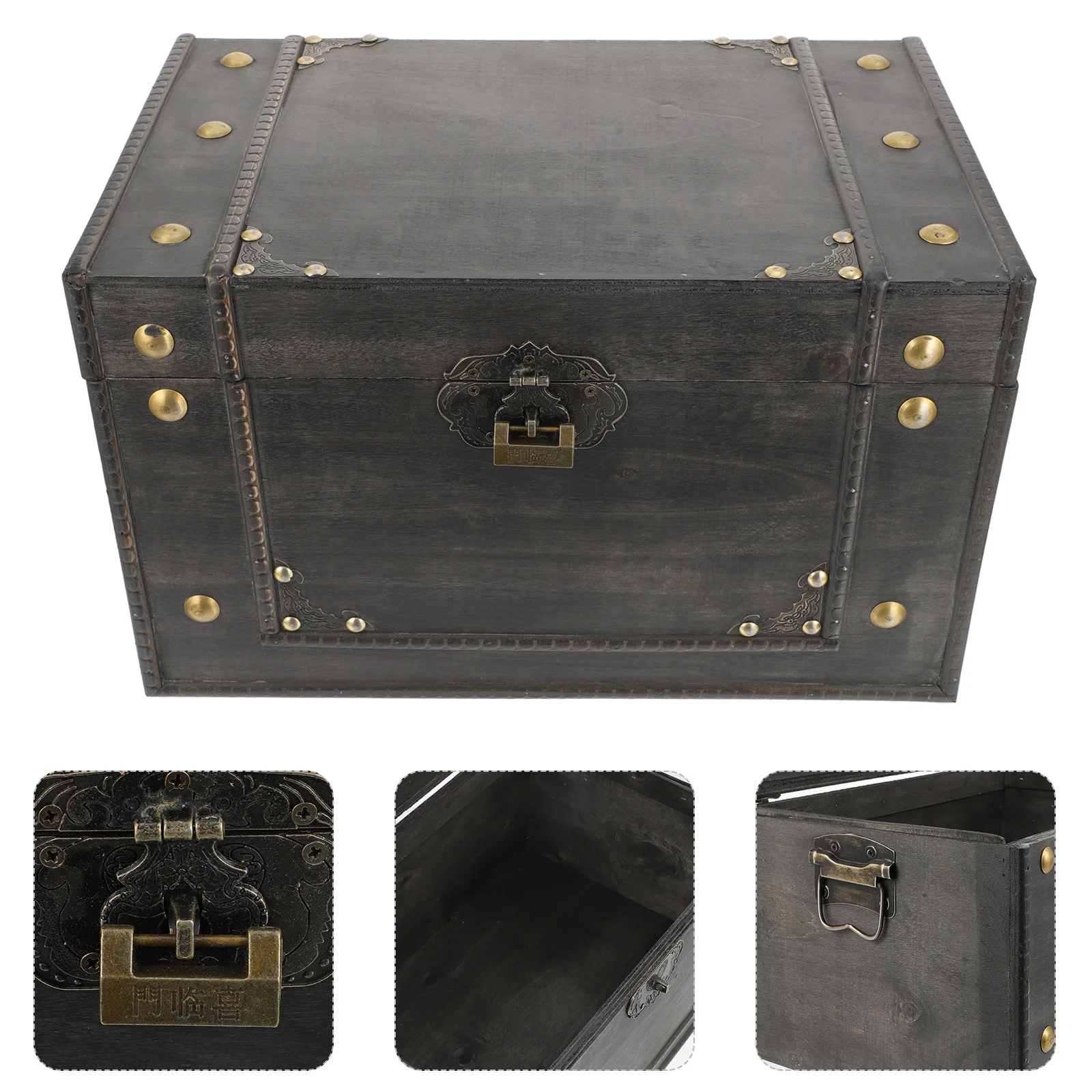 

Деревянная коробка для хранения, пиратский багажник, ювелирные изделия, сокровищ, игрушка для хранения, ретро Коллекция сокровищ памяти, ви...