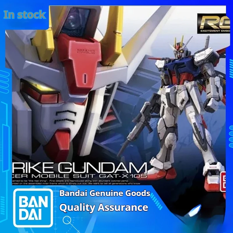Фото Оригинальный комплект модели Bandai Gundam Rg 03 1/144 Aile Strike Gundam, аниме, коллекция экшн-фигурок, серия игрушек для мальчиков, подарки на день рождения №2