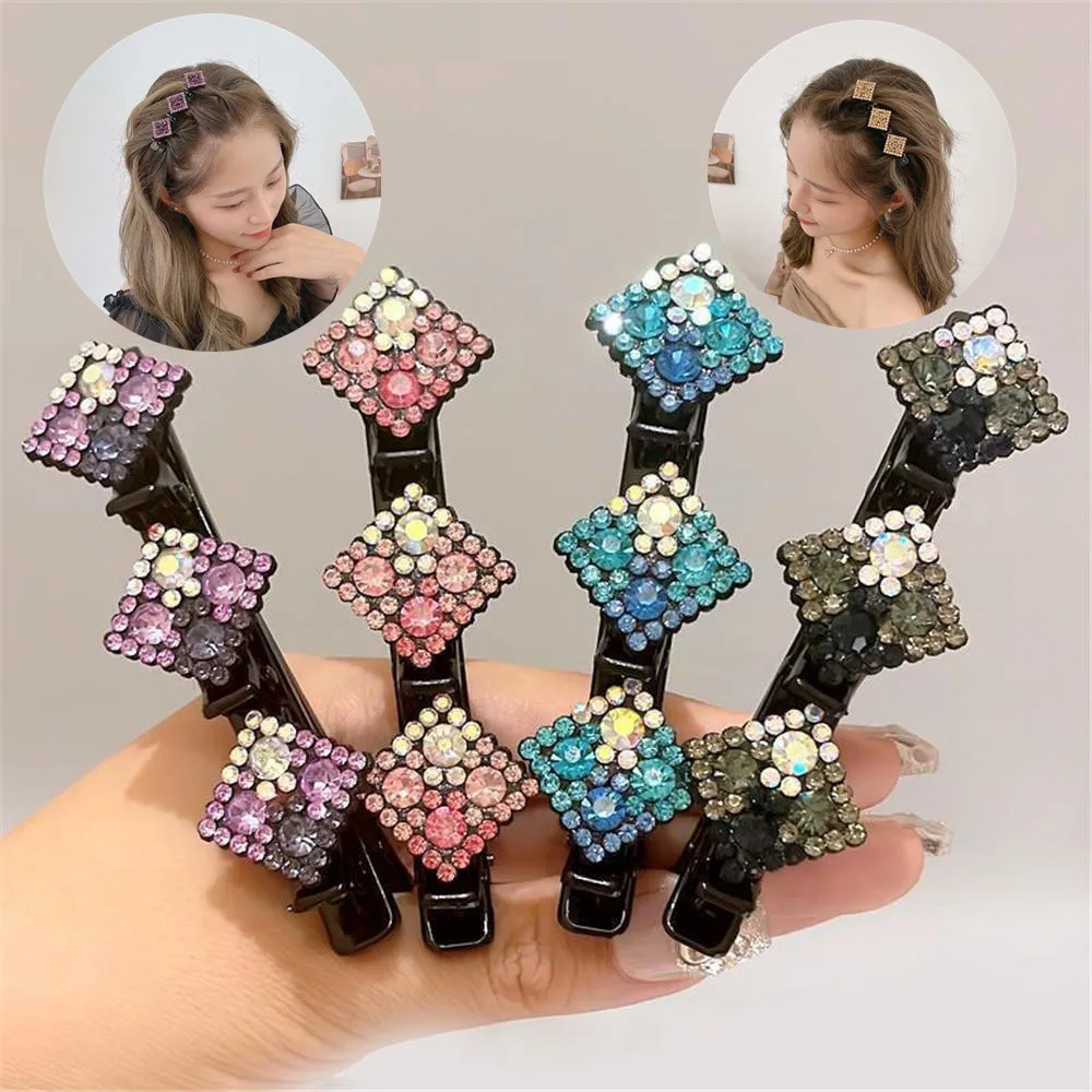 

Новые акриловые заколки для волос в Корейском стиле с цветами и кристаллами для девочек Стразы Милая челка боковые заколки женские зажимы для утконоса
