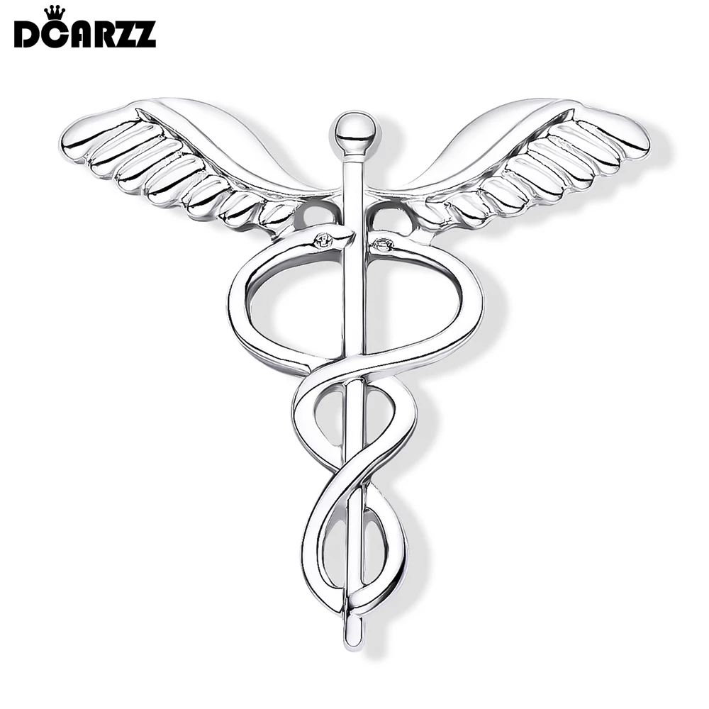 

DCARZZ New Medical Caduceus Wing Brooch Pin Doctor Nurse Lapel Collar Decoration Badge Medicine Jewelry Gifts