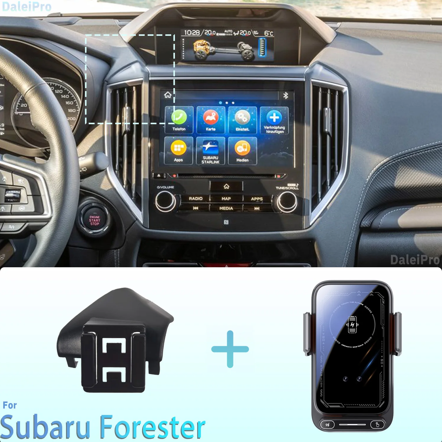 Фото Предназначен для Subaru Forester 2019-2023 2024, держатель для телефона, автомобильное магнитное крепление, умное датчик, беспроводная зарядка, выход одним касанием Qi №1