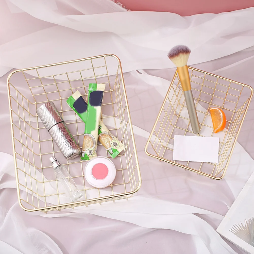 Корзина для хранения однотонная бытовая железная корзина ящик спальня ванная