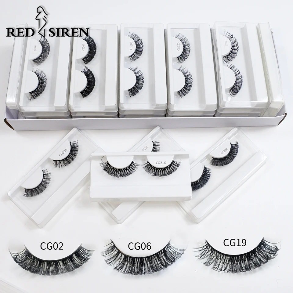 Russian Strip Lashes Wholesale 5/30/50/100 Pairs Fluffy Natural Wispy D Curl Strip Lashes In Bulk Fake Eyelashes