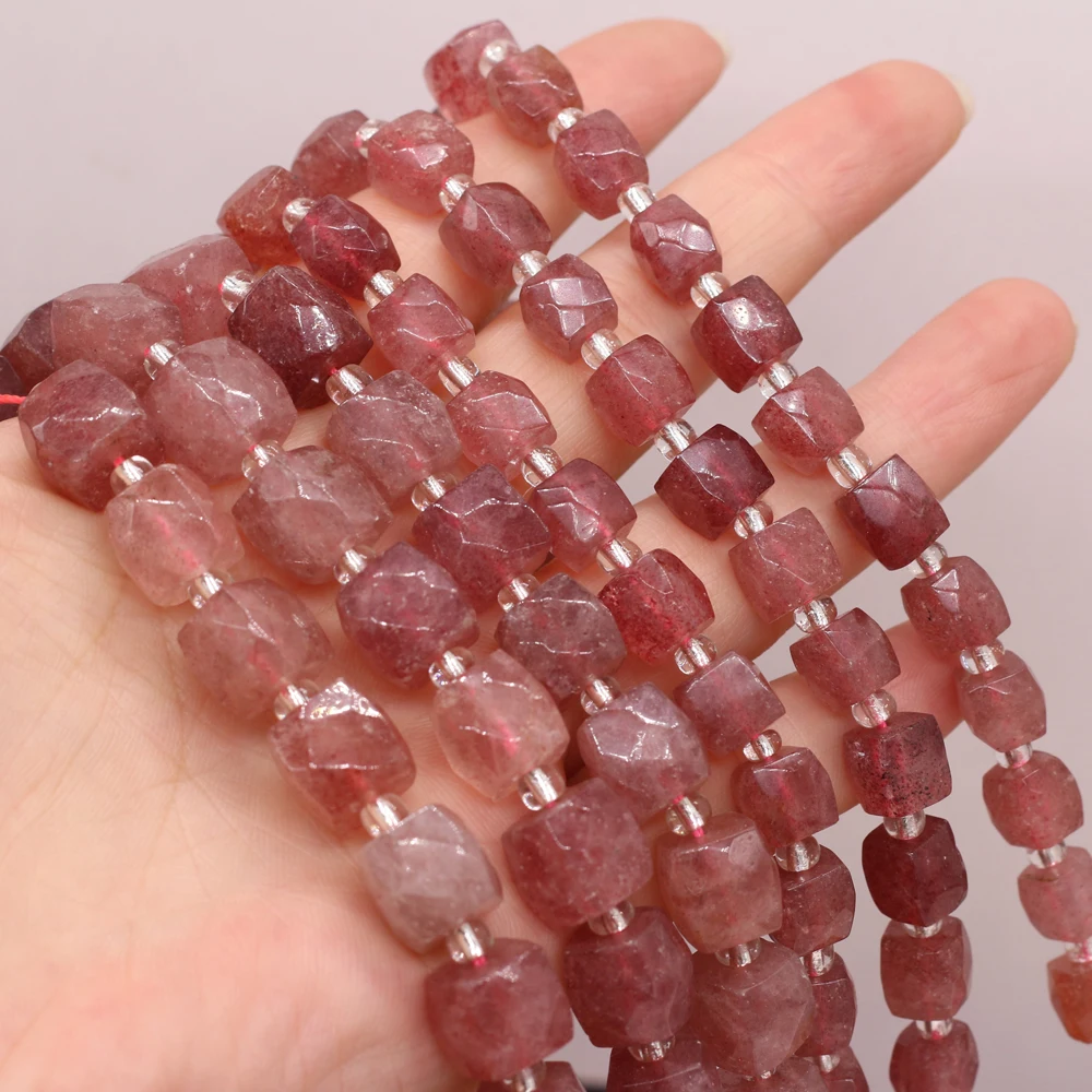 

Натуральный камень, полудрагоценный камень, прямоугольник, клубника, кристалл, бисер, сделай сам, женское ожерелье, браслет, изготовление юв...