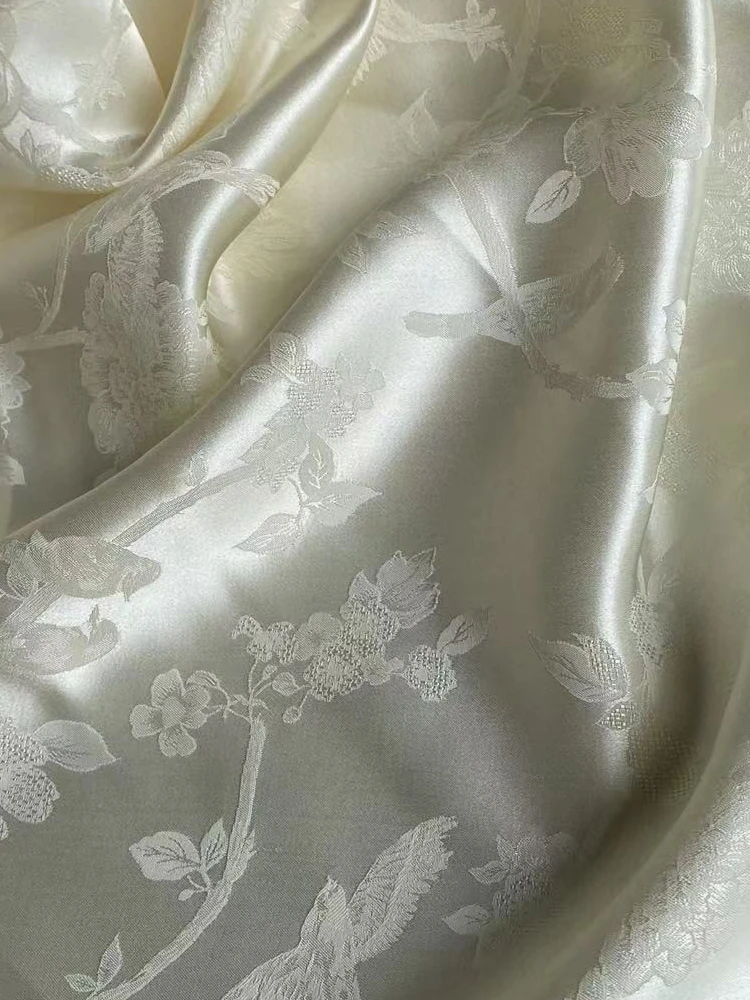 Натуральная шелковая ткань жаккардовый Плетеный Многоцветный Новый китайский