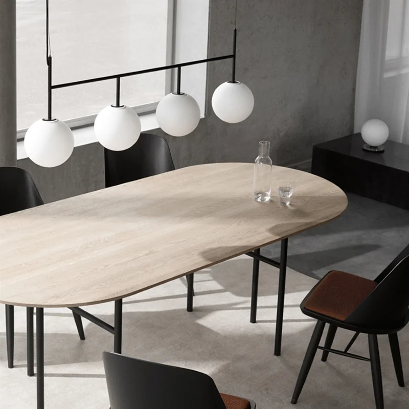 

Скандинавская люстра со стеклянными шариками в Дании, декоративная лампа для столовой, кухонный Современный дизайнерский светодиодный све...