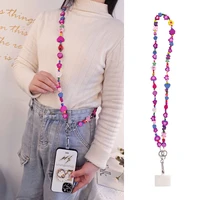 mobile phone case universal belt clip anti lost rope mobile phone lanyard long crossbody lanyard can carry hand beaded pendant