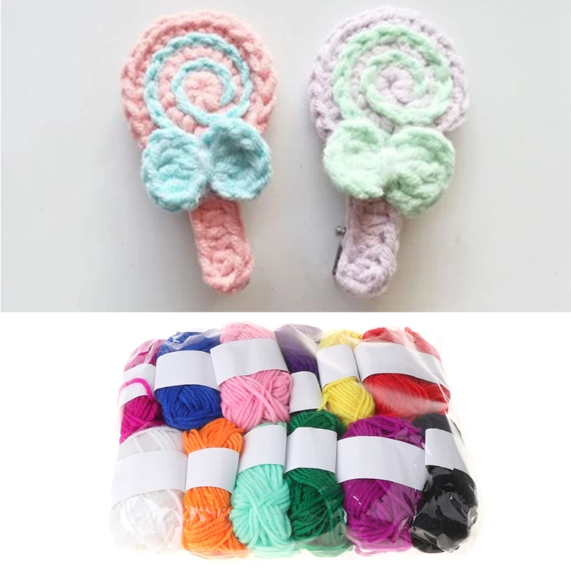 12 разных цветов детская шерстяная пряжа сделай сам ручное вязание крючком