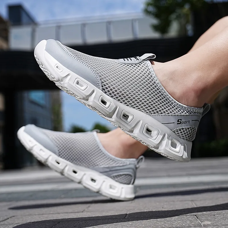 Large Size 36-48 Summer Mesh Slip-on Unisex Running Shoes Breathable Light Men's Running Sneakers Comfortable Women Sports Shoes