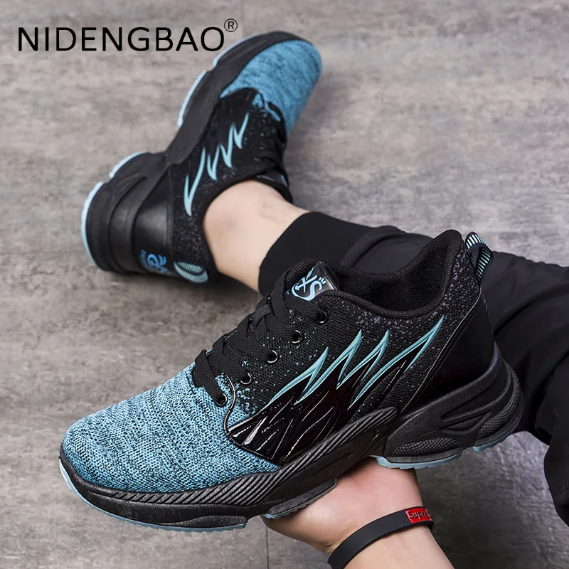 2022 Running Shoes For Men Sneakers Fashion Flying Woven Breathable Anti Skid Outdoor Gym Jogging Sports Shoes Athletic Trainers