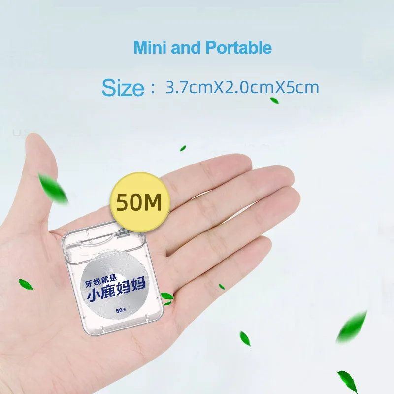 Фото 50/100 м нить из ПТФЭ, мятная нить, плоская межзубная щетка, палочка для зубов, гигиена полости рта, чистая проволока, практичное здоровье, уход за полостью рта №4