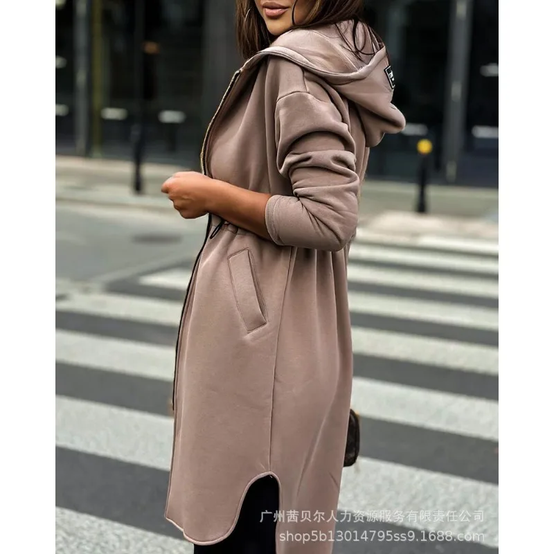 Y2K коричневый свитшот с капюшоном пальто женская Повседневная Кепка на шнуровке