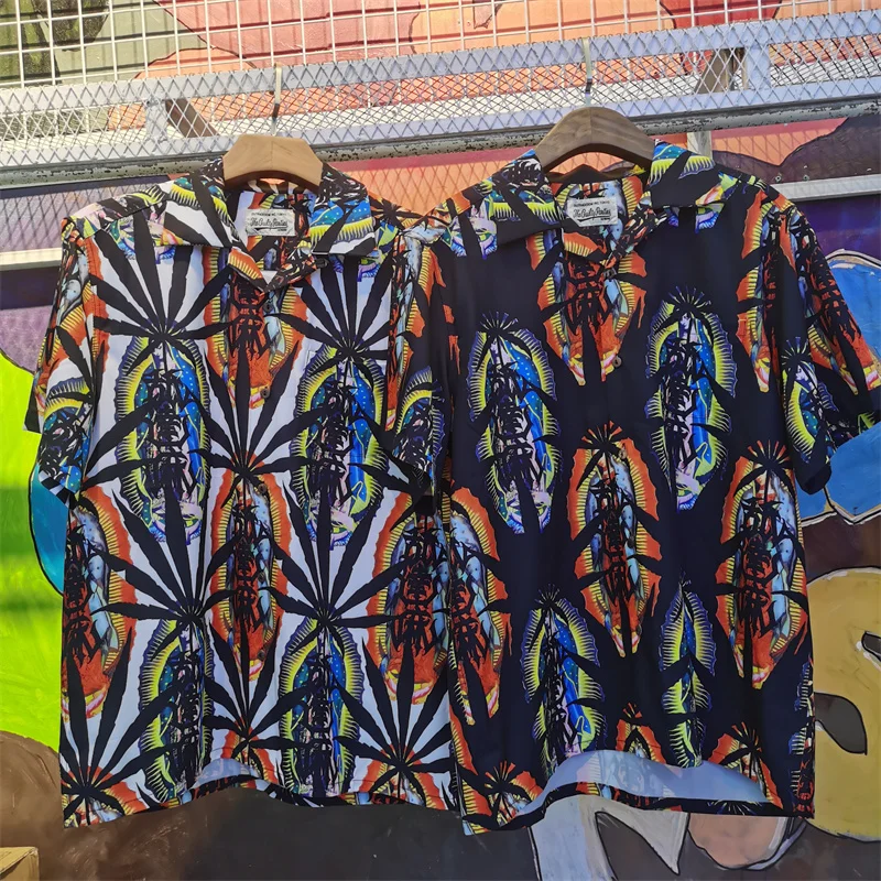 

Summer Hawaiian Casual Vintage Men Women Wacko Maria Short Sleeve Shirt