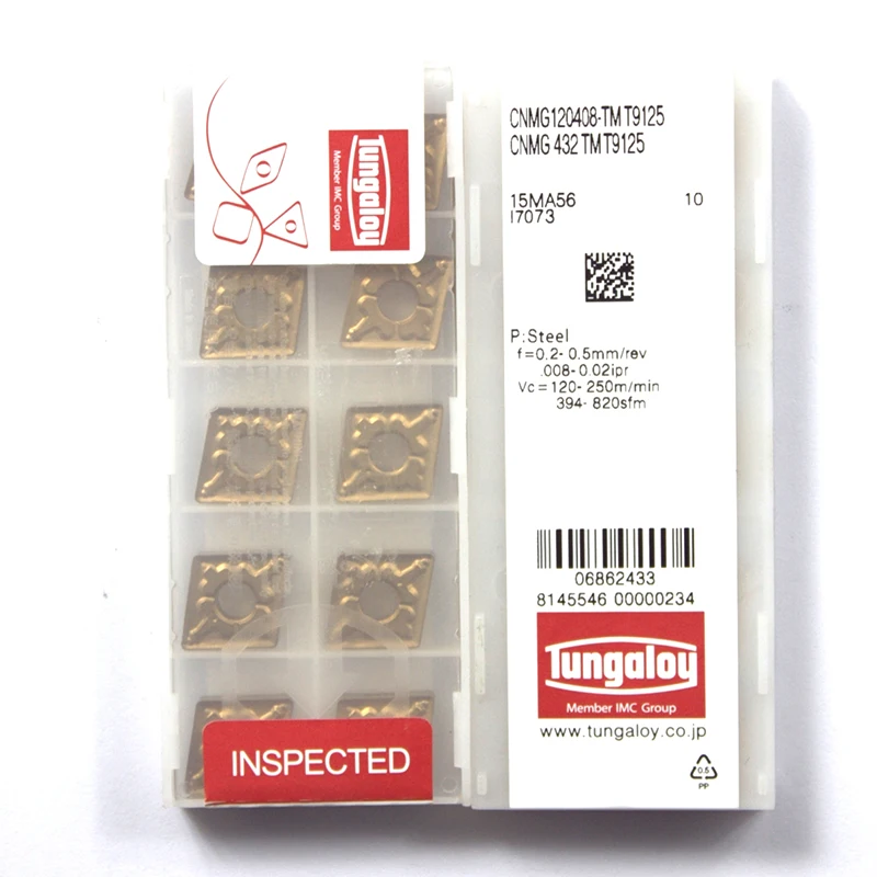 

CNMG120408 TM T9125 Lathe Inserts Coated Garbide Tool For Steel Diamond Tungaloy Turning Tools R0.8