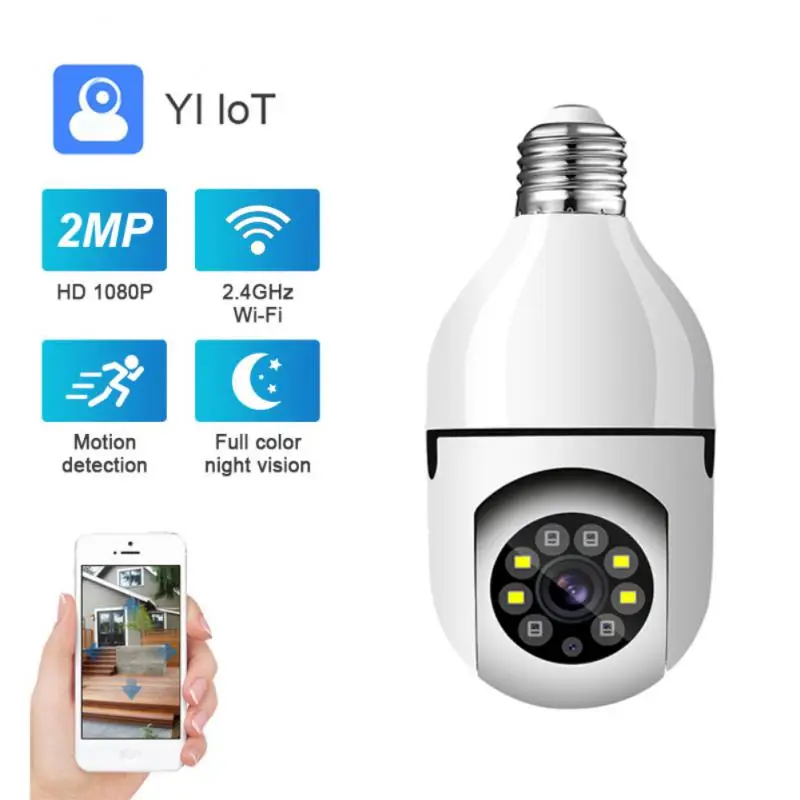 

Wifi Camera Automatic Human Tracking 1080p E27 Ptz Camera Full Color Night Not Installed Home Security Bulb