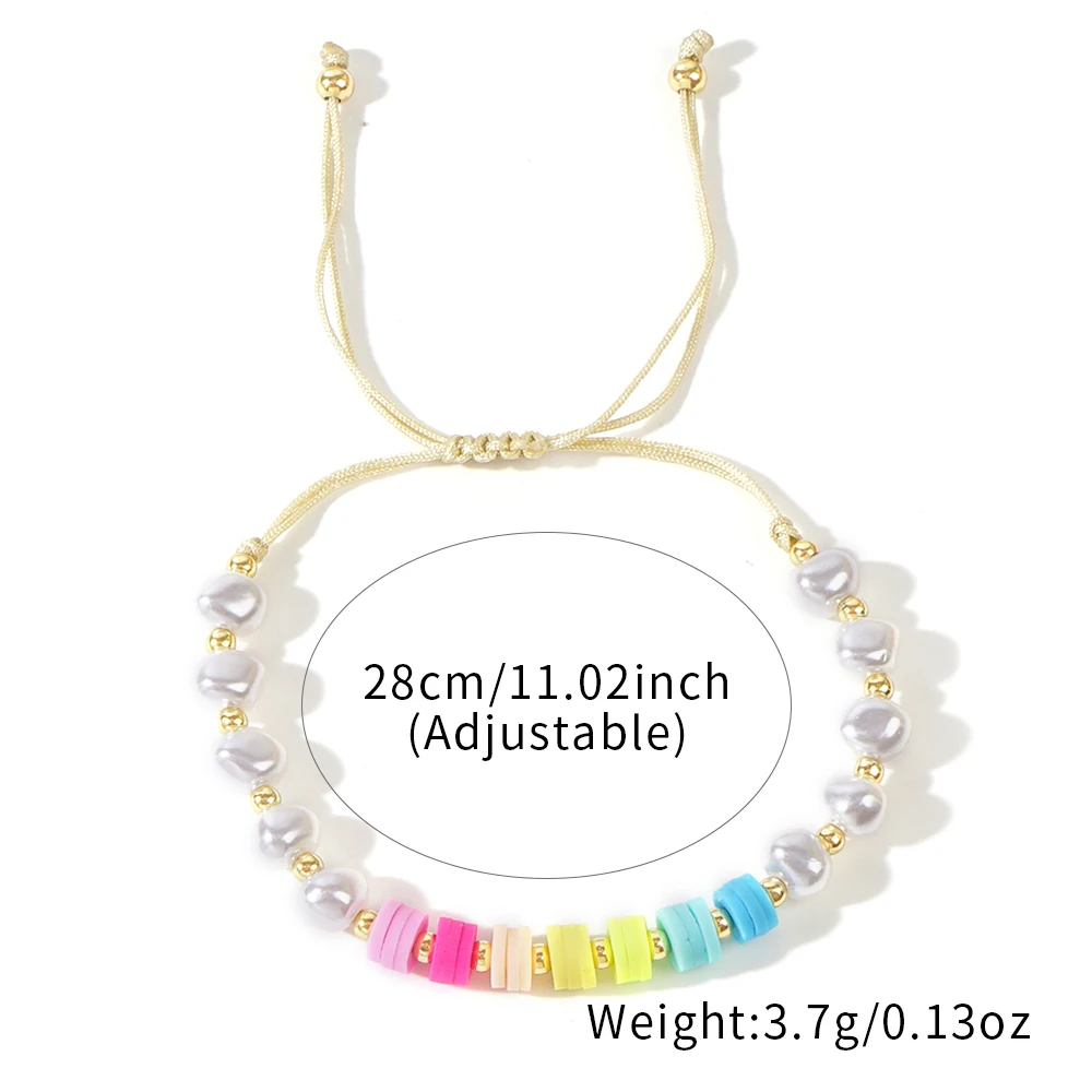 1 шт. медный браслет с бусинами и из глины Heishi новинка 2024 Штабелируемая цепочка