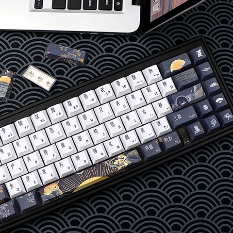 Китайские традиционные стильные клавиатуры Cherry Profle PBT без подсветки крест MX Swtich механические клавиатуры белые кепки черные буквы