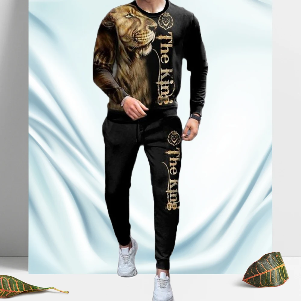 Autumn Men's Tracksuit T Shirt Set Streetwear 3D Printed Jogging 2 Piece Suit Long Sleeve Casual Clothing Fashion Oversized