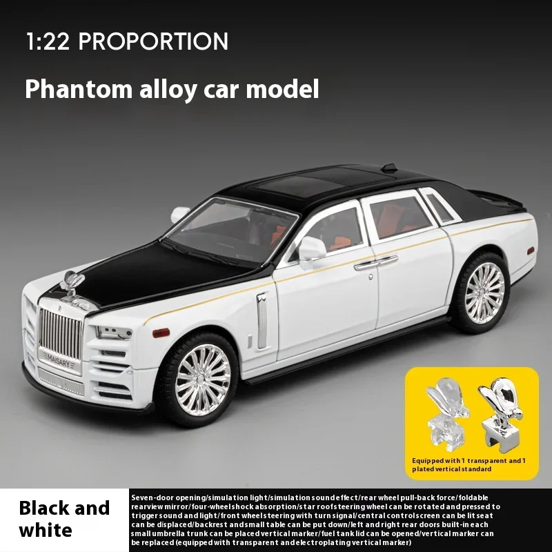 Роскошная модель автомобиля 1:22 Rolls Royce Phantom из металлического сплава со звуком и