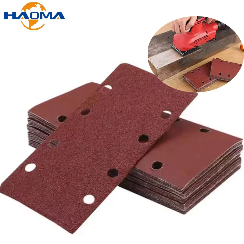 

Прямоугольная флокированная наждачная бумага с 8 отверстиями, лист 95x185 мм, шлифовальный станок, наждачная бумага, инструмент для полировки деревянной мебели, металла