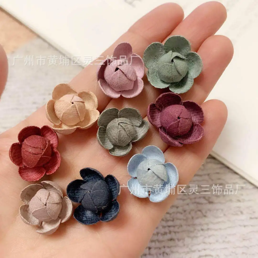 

Korean version 2.6CM imitation microfiber wholesale handmade flower shoes corsage headwear accessories diy fabric flowers