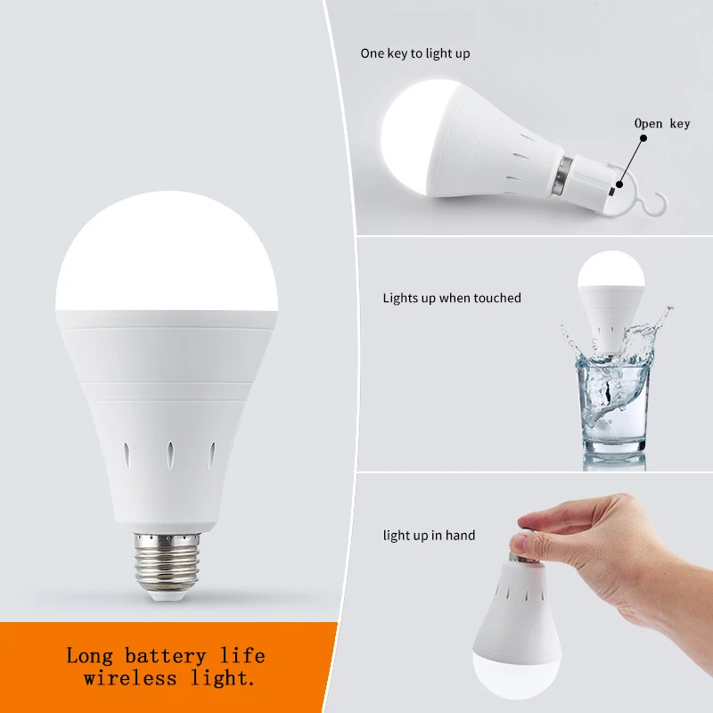 Led Bulb Power Failure Emergency Bulb Lamp Portable Lighting Household Standby Light E27 Screw Energy-save Lamp Voltage 165-265V