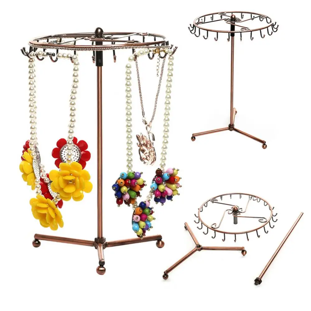 

Яркий! Новое поступление, 23 крючка, вращающийся держатель для ожерелья, браслета, стойка для демонстрации ювелирных изделий, Органайзер