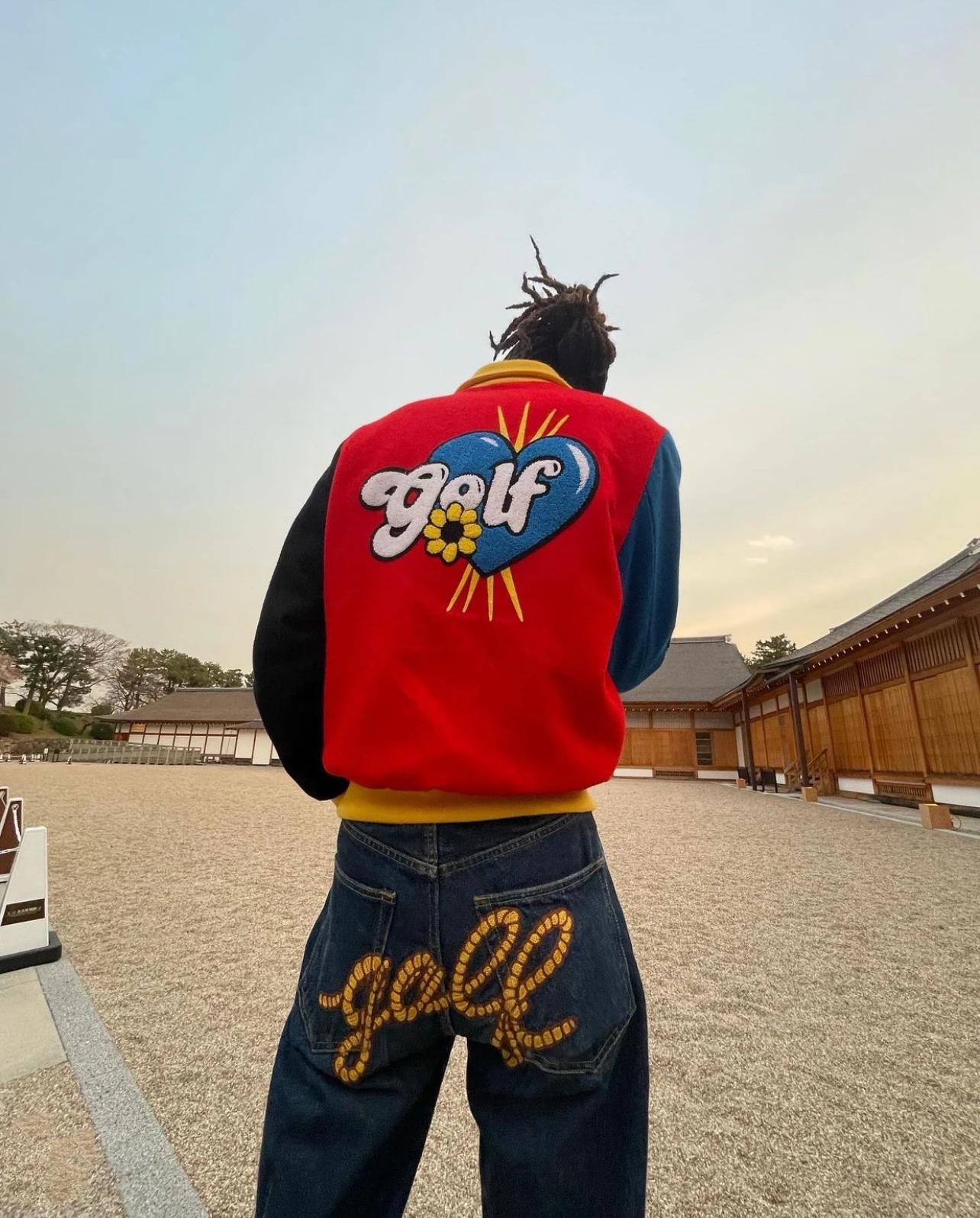 

2022, прямые повседневные джинсовые брюки GOLF WANG с вышивкой, брюки для скейтборда KZ851