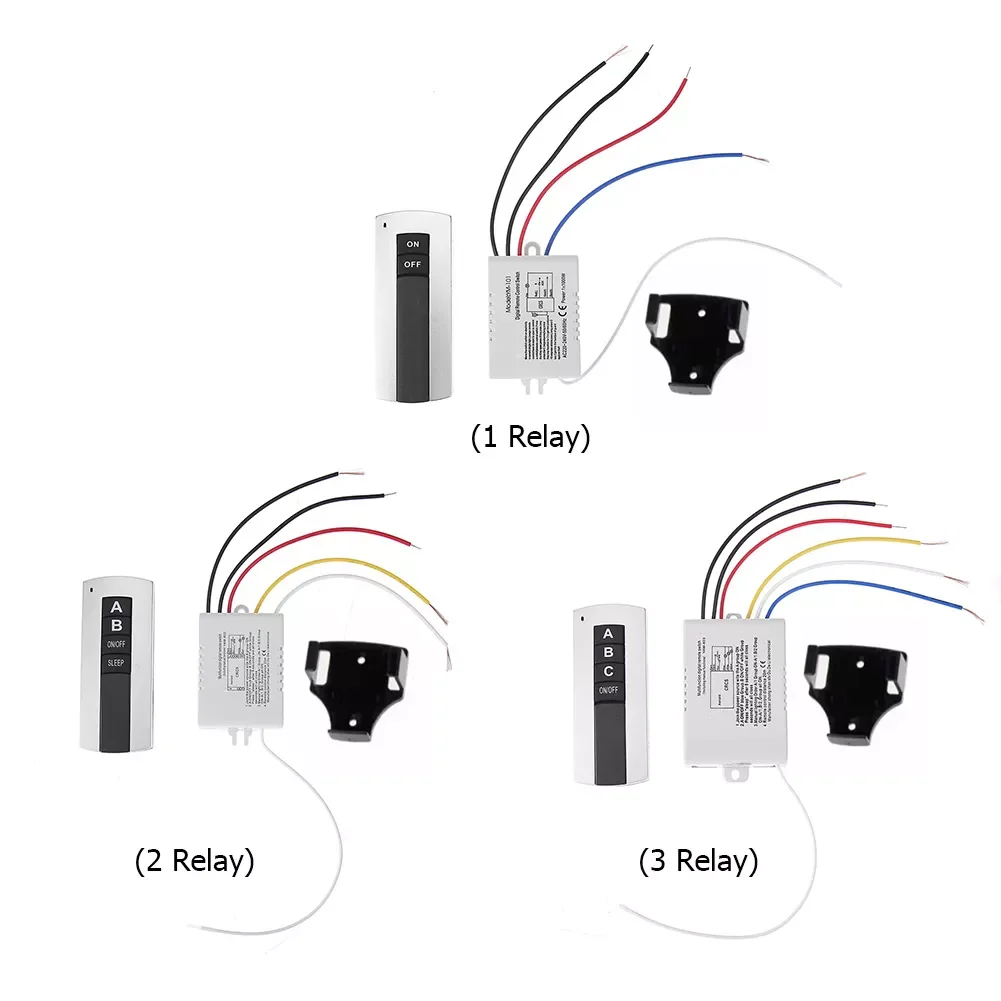 

1 2 3 4 Way 220V Lamp Remote Control Switch Receiver Transmitter Wireless Remote Control Switch Lights