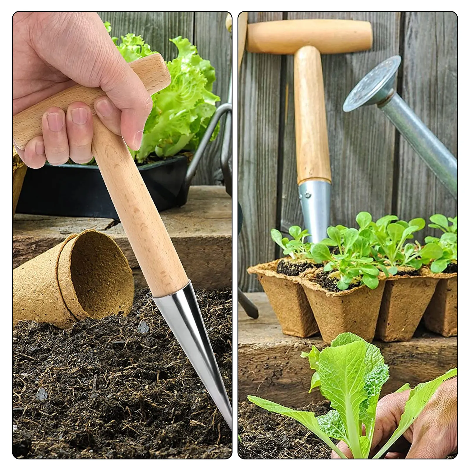 

Garden Sow Dibber Planting Punch Hole Puncher Flower Cultivation Plant Migration Outdoor Weeding Loosen Tool Soil Seeder