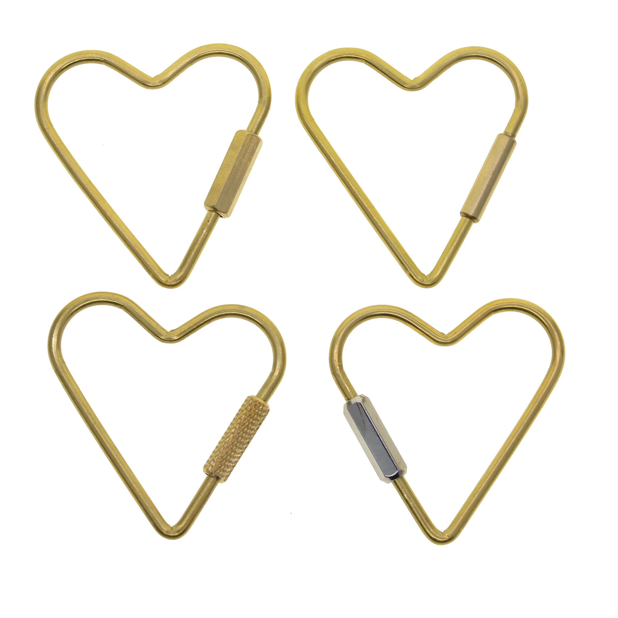 Ручная работа 2 1 дюйма большой твердый латунный провод обмотка сердце винт замок