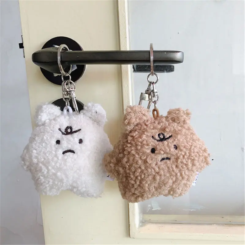 

Bear Plush Keychain Couple Frustrated Student Bag Pendant Car Key Ring Girl Decoration Accessories Gift New